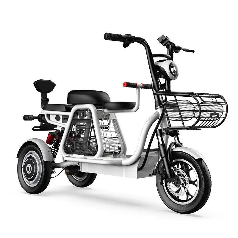 Daibot Electric Scooter Tricycle Three Wheels Electric Scooters 12'' Parent- child White/Blue/Black/Red Adult Electric Bicycle - Franklyn & Page Emporium