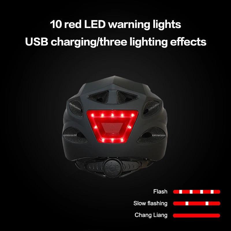LED Lamp Cycling Bicycle Helmet With LED Tail Light Intergrally-molded Outdoor Sport Riding Cycling Motorcycle Bike Equipment - Franklyn & Page Emporium