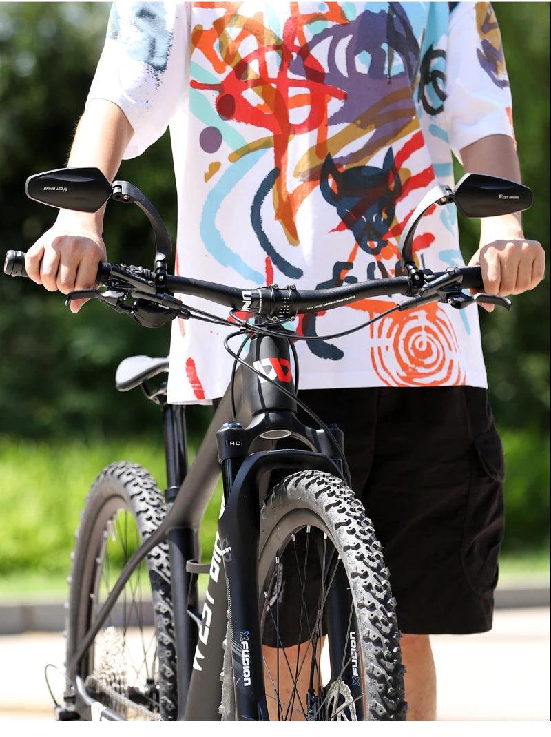 WEST BIKING Anti-Glare Bicycle Mirror Handlebar Rear View Wide Range Back Sight Reflect electric scooter Mirror bike accessories - Franklyn & Page Emporium