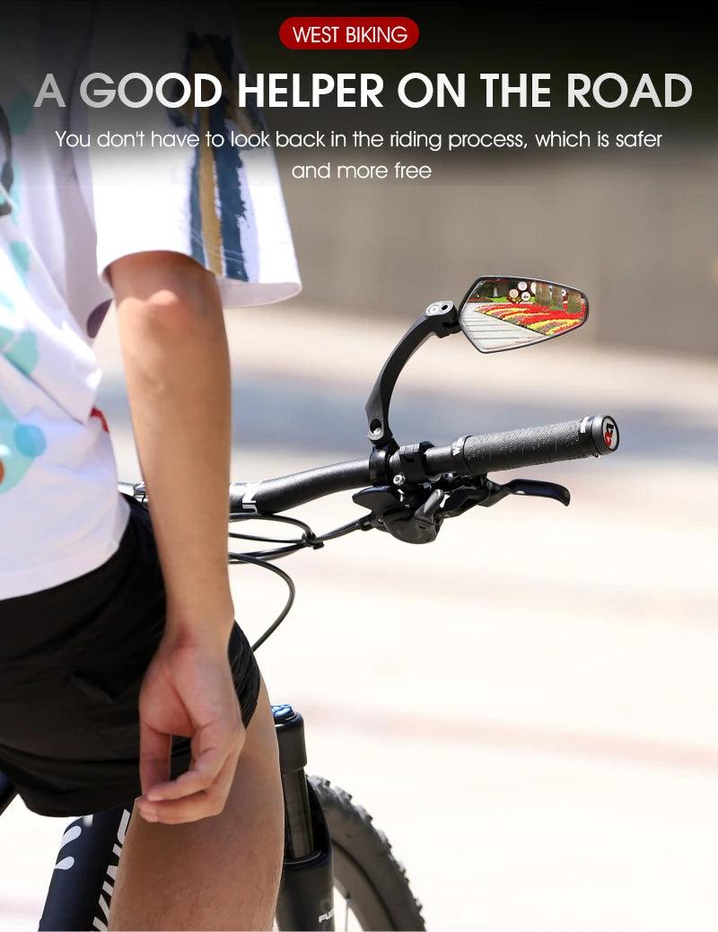 WEST BIKING Anti-Glare Bicycle Mirror Handlebar Rear View Wide Range Back Sight Reflect electric scooter Mirror bike accessories - Franklyn & Page Emporium