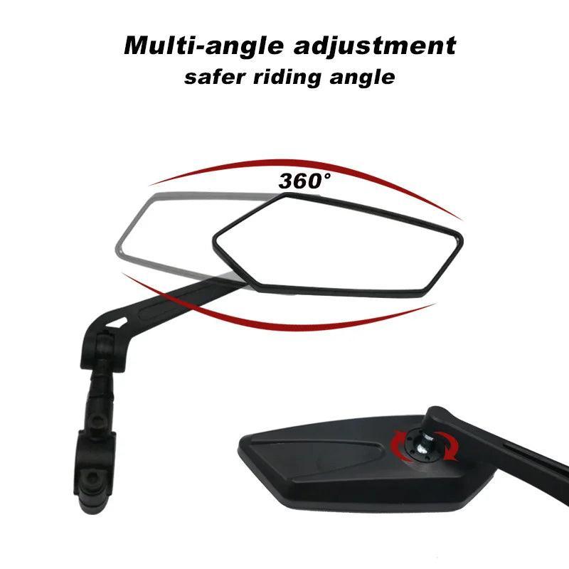 Bicycle Rear View Mirror Bike Cycling Clear Wide Range Back Sight Rearview Reflector Adjustable Handlebar Left Right Mirror - Franklyn & Page E-Bike Emporium