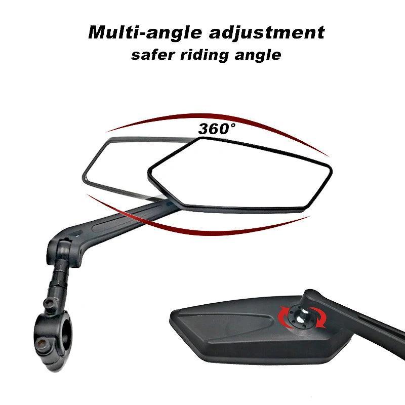 Bicycle Rear View Mirror Bike Cycling Clear Wide Range Back Sight Rearview Reflector Adjustable Handlebar Left Right Mirror - Franklyn & Page E-Bike Emporium