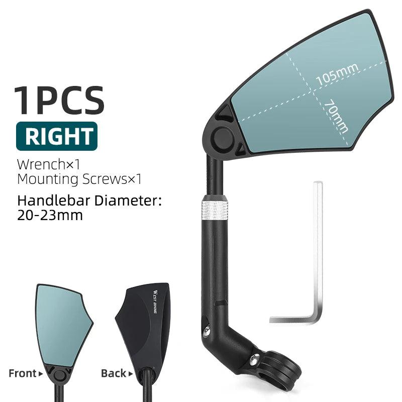 WEST BIKING Anti-Glare Bicycle Mirror Handlebar Rear View Wide Range Back Sight Reflect electric scooter Mirror bike accessories - Franklyn & Page Emporium