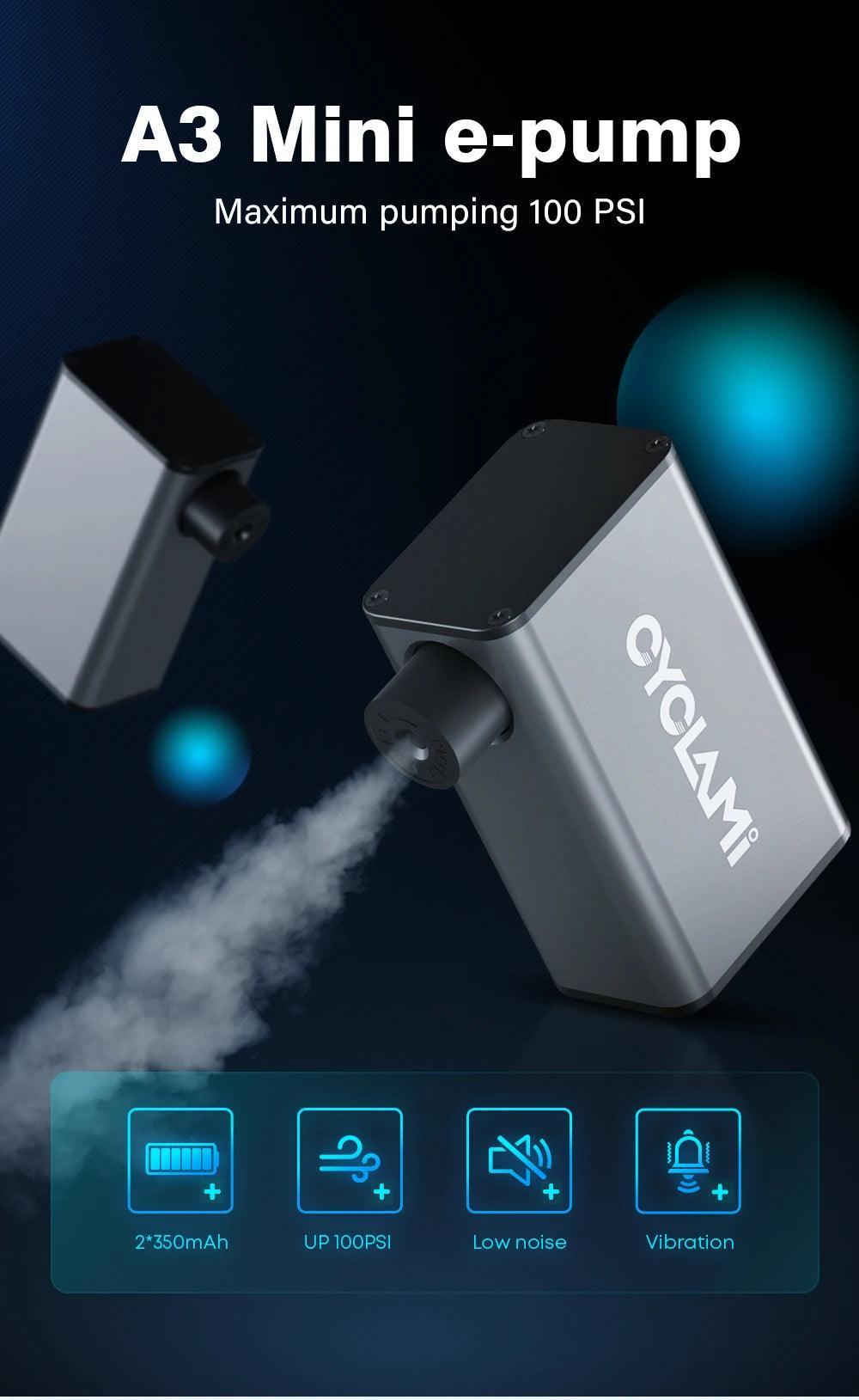 Mini Electric Air Pump Portable tire Cordless FV AV Inflator - Franklyn & Page Emporium