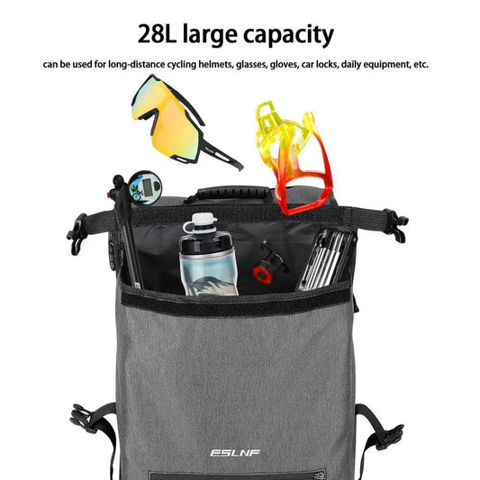 Portable Waterproof Bicycle Carrier Bag 28L Rear Rack Trunk Bike Luggage Carrier Tail Seat Pannier Portable Double Bike Bag - Franklyn & Page Emporium