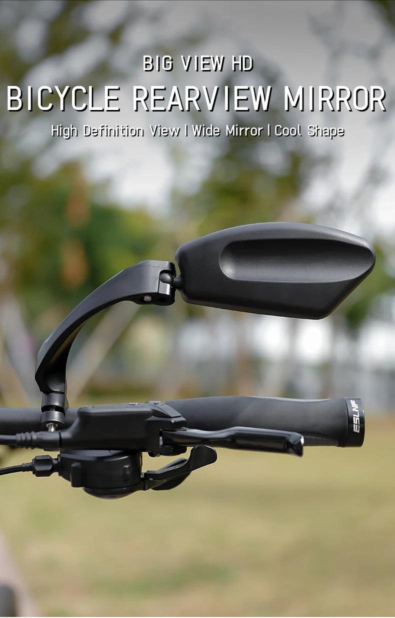 Stainless Steel HD Bike Rear VIew Mirror 360° Rotatable MTB Rear Mirror Widen Big View Road Bicycle Mirror Bike Accessories - Franklyn & Page Emporium