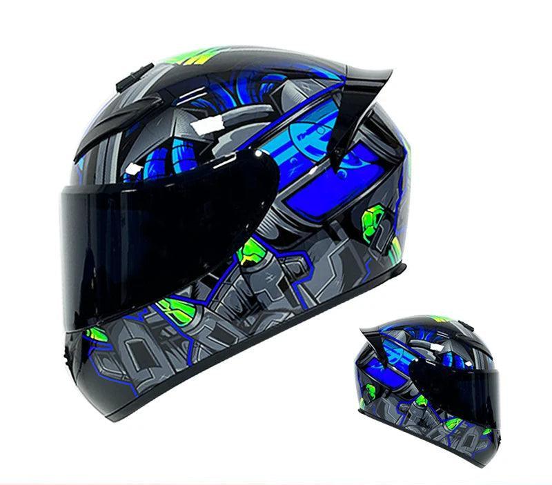 Motorcycle helmet male large tail retro cruise motorcycle helmet motorcycle helmet full coverage to keep warm. - Franklyn & Page Emporium