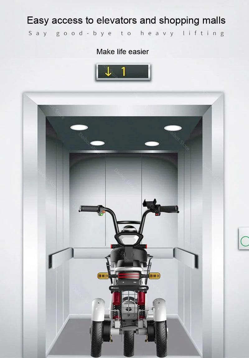 Daibot Electric Scooter Tricycle Three Wheels Electric Scooters 12'' Parent- child White/Blue/Black/Red Adult Electric Bicycle - Franklyn & Page Emporium