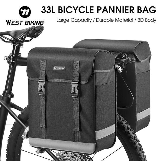 33L Cycling Rear Rack Pack Large Capacity Bike Pannier Bag Travel Wear-resistant Reflective Luggage Carrier Bike Bag - Franklyn & Page E-Bike Emporium