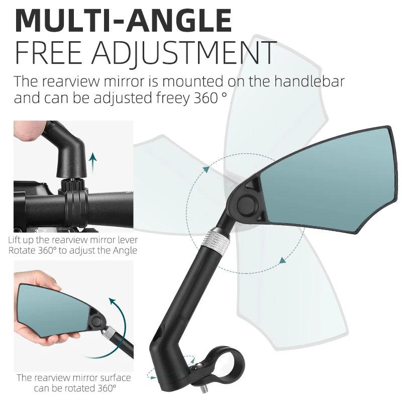 WEST BIKING Anti-Glare Bicycle Mirror Handlebar Rear View Wide Range Back Sight Reflect electric scooter Mirror bike accessories - Franklyn & Page Emporium