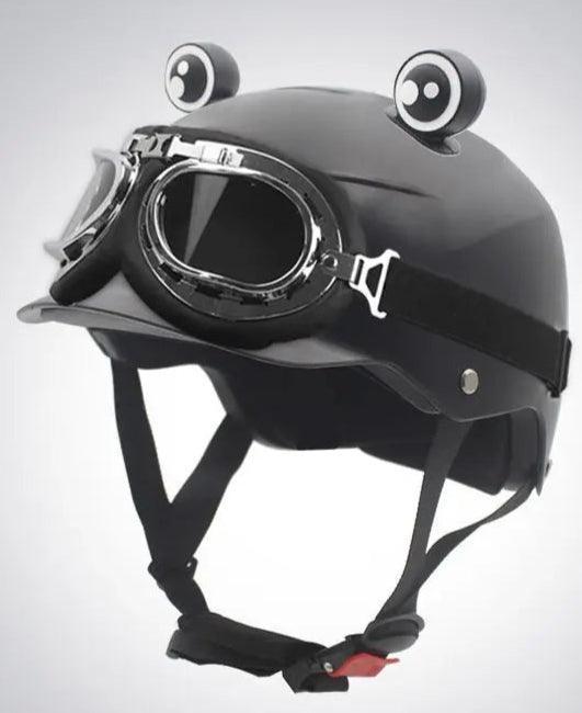 Motorcycle Helmet German Leather Style Pilot Motorcycle Open Face Retro Half Helmet Cruise Chopper Biker Helmet