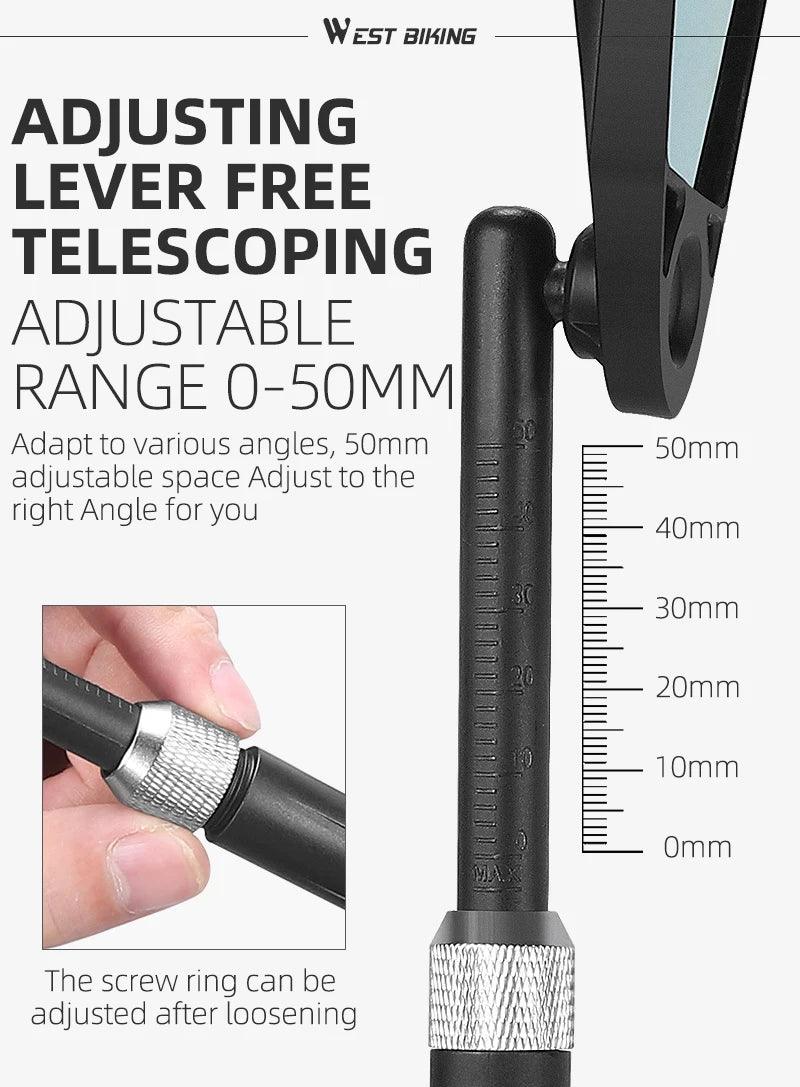 WEST BIKING Anti-Glare Bicycle Mirror Handlebar Rear View Wide Range Back Sight Reflect electric scooter Mirror bike accessories - Franklyn & Page Emporium