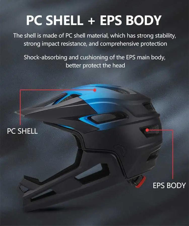 Bicycle Bike Helmet Full Face Detachable One-piece - Franklyn & Page Emporium