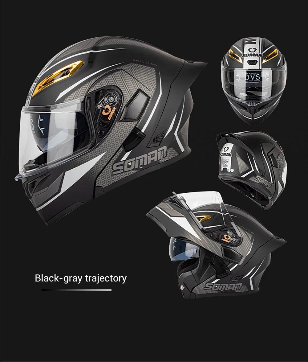 Motorcycle Helmet Double Lens Full Face Helmet Wear-Resistant Head Protection Anti-Slip Motocross Kask Breathable Casco Capacete - Franklyn & Page Emporium