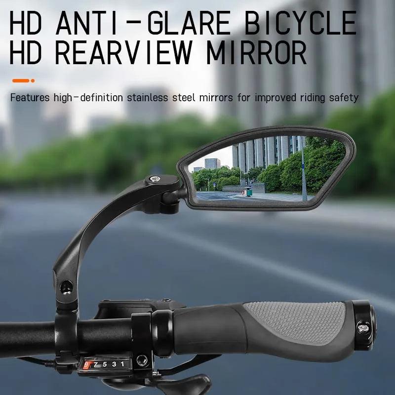 Stainless Steel HD Bike Rear VIew Mirror 360° Rotatable MTB Rear Mirror Widen Big View Road Bicycle Mirror Bike Accessories - Franklyn & Page Emporium