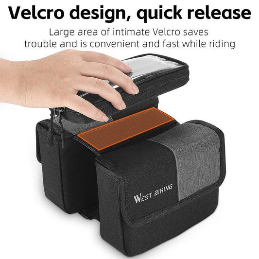 WEST BIKING Bicycle Bag Cycling Top Front Tube Frame Bag 7.0Inches Phone Case Storage Touch Screen MTB Road Bike Bag Accessories - Franklyn & Page Emporium
