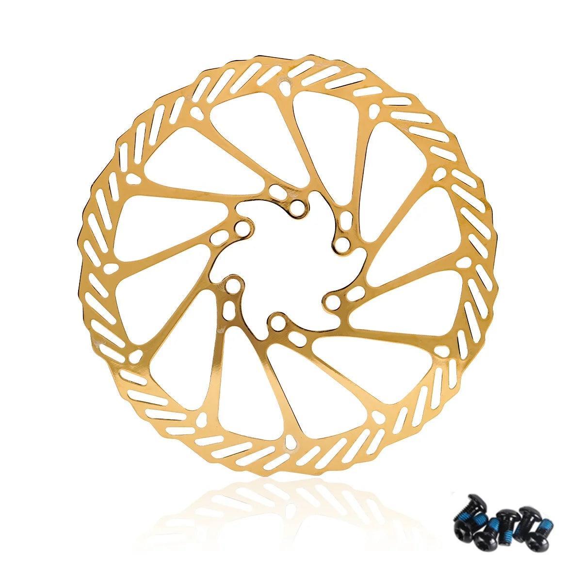 SUNTNUR Tainless Steel Gold Bicycle Brake Rotor 203 MM/180 MM/160 MM 1 Piece
