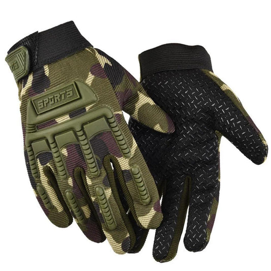 Camouflage Gloves Outdoor Cycling Glove for Kids 6+ Years Boys Sports Climbing Bicycle Gloves Anti Slip Full Finger Gloves W18 - Franklyn & Page Emporium