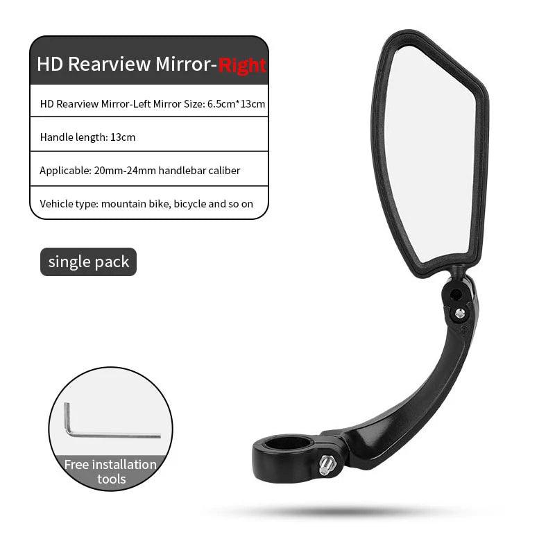 Stainless Steel HD Bike Rear VIew Mirror 360° Rotatable MTB Rear Mirror Widen Big View Road Bicycle Mirror Bike Accessories - Franklyn & Page Emporium