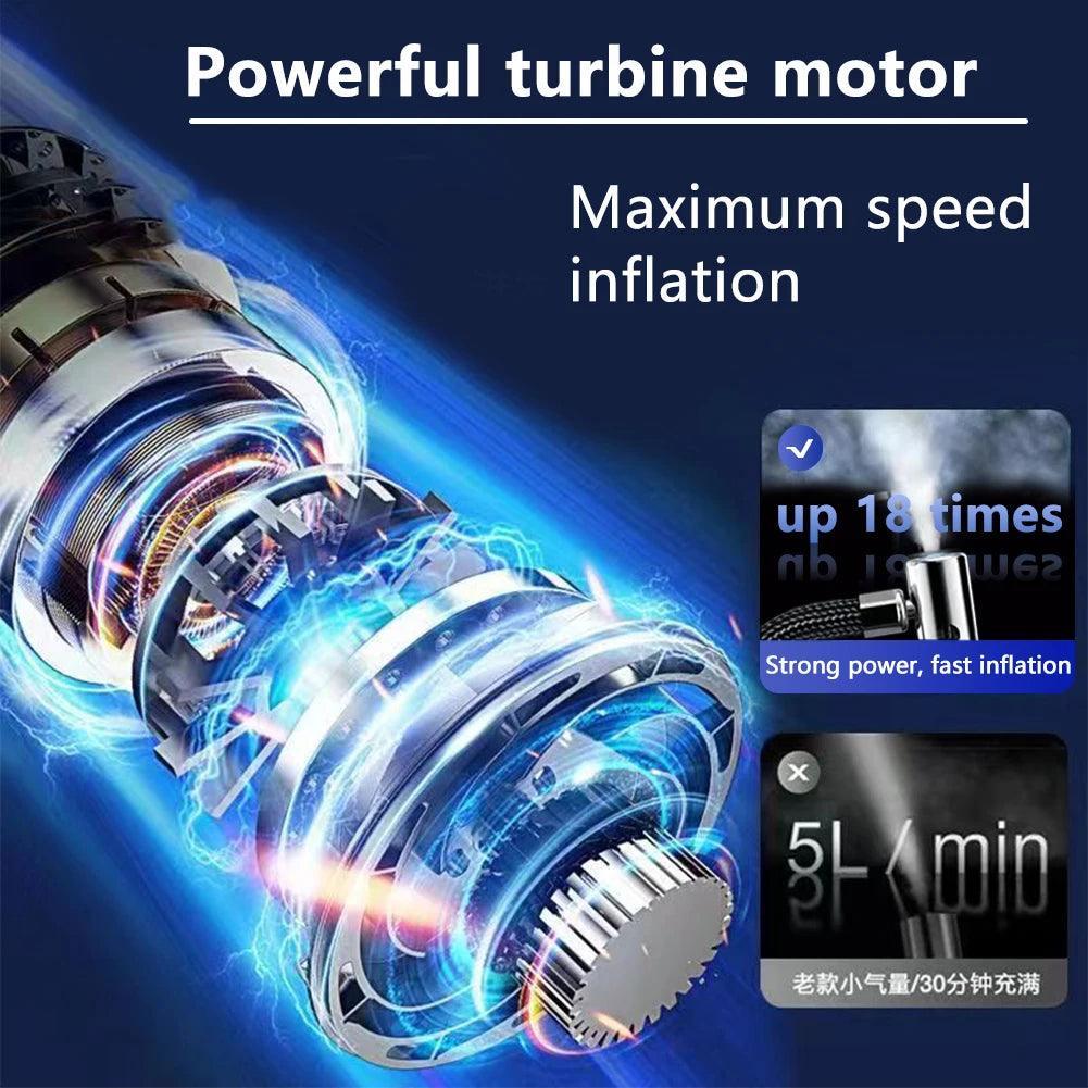 Electric Air Compressor Rechargeable High Precision Car Tyre Inflator LCD Display Portable Air Pump for Car Motorcycle Bike Ball - Franklyn & Page Emporium