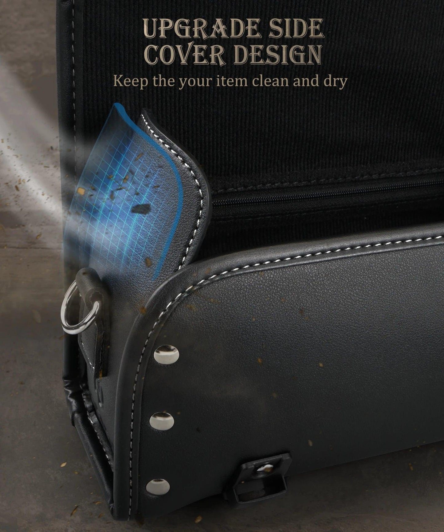 Waterproof Leather Motorcycle Handlebar Saddlebag for Harley Davidson Sportster HondaDual Sport Motorbike Tool Storage Front Box