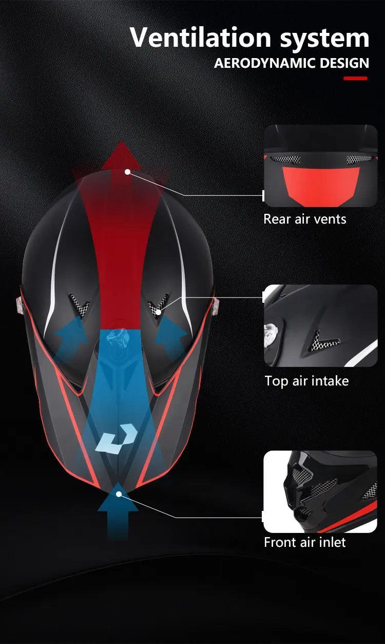 Helmets Motocross Kask Cross Downhill Soporte Casco Off Road Helmet Racing Classic Motorcycle with Goggles - Franklyn & Page Emporium