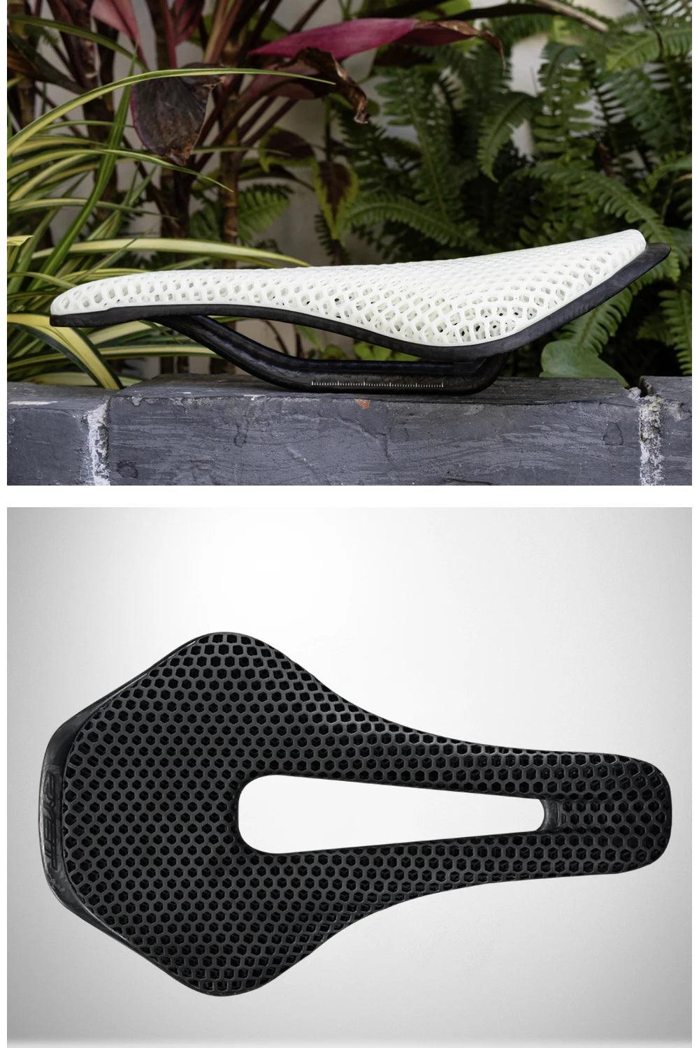 RYET 3D Printed Carbon Bike Saddle For MTB Road Bike Cycling Seat Bicycle Ultralight Saddle Full Carbon Cushion Cycling Parts - Franklyn & Page Emporium