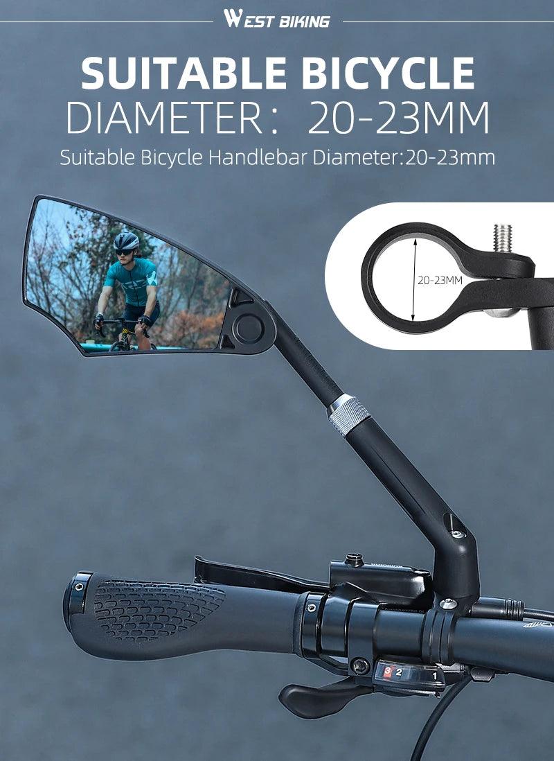 WEST BIKING Anti-Glare Bicycle Mirror Handlebar Rear View Wide Range Back Sight Reflect electric scooter Mirror bike accessories - Franklyn & Page Emporium