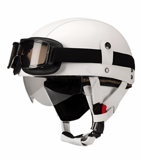 Vintage Black Motorcycle Helmet Retro Half Helmet Shell Matte Motorbike Protection Safety Cap Cascos Para Motos - Franklyn & Page Electric and Robotics Emporium