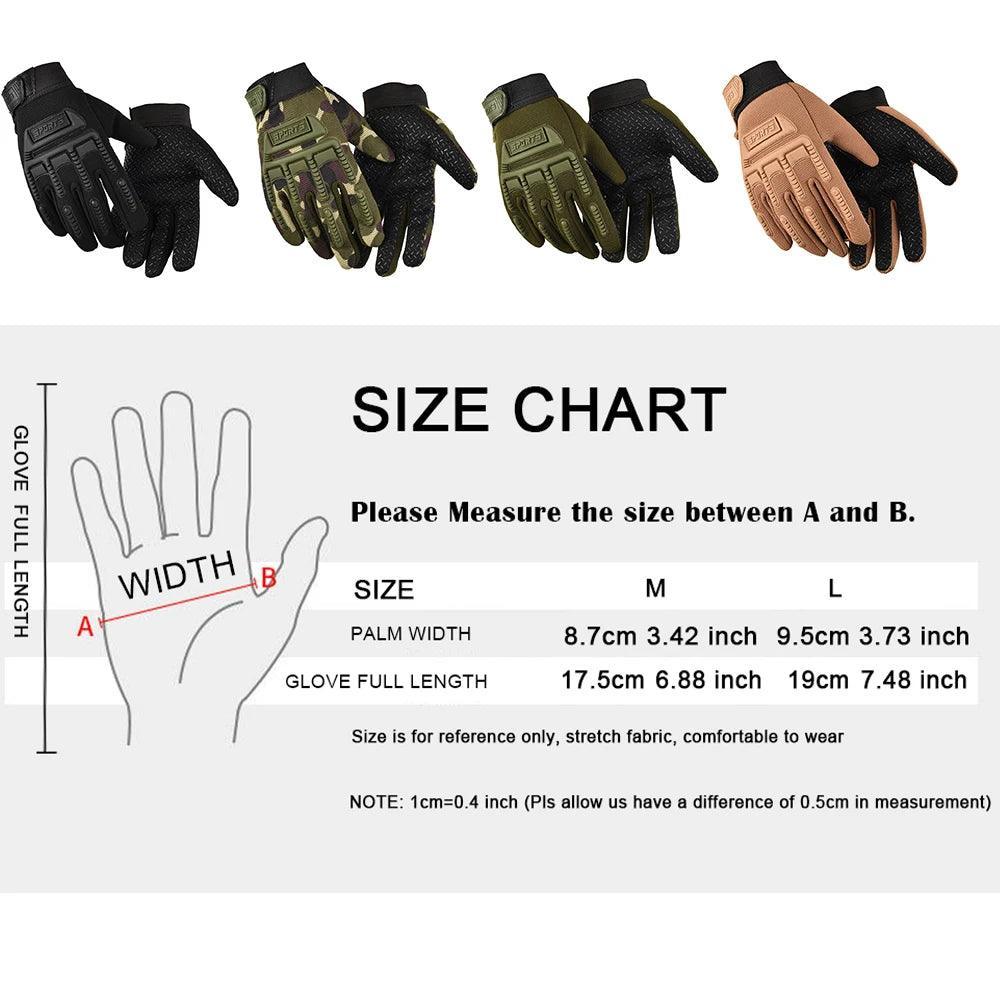 Camouflage Gloves Outdoor Cycling Glove for Kids 6+ Years Boys Sports Climbing Bicycle Gloves Anti Slip Full Finger Gloves W18 - Franklyn & Page Emporium