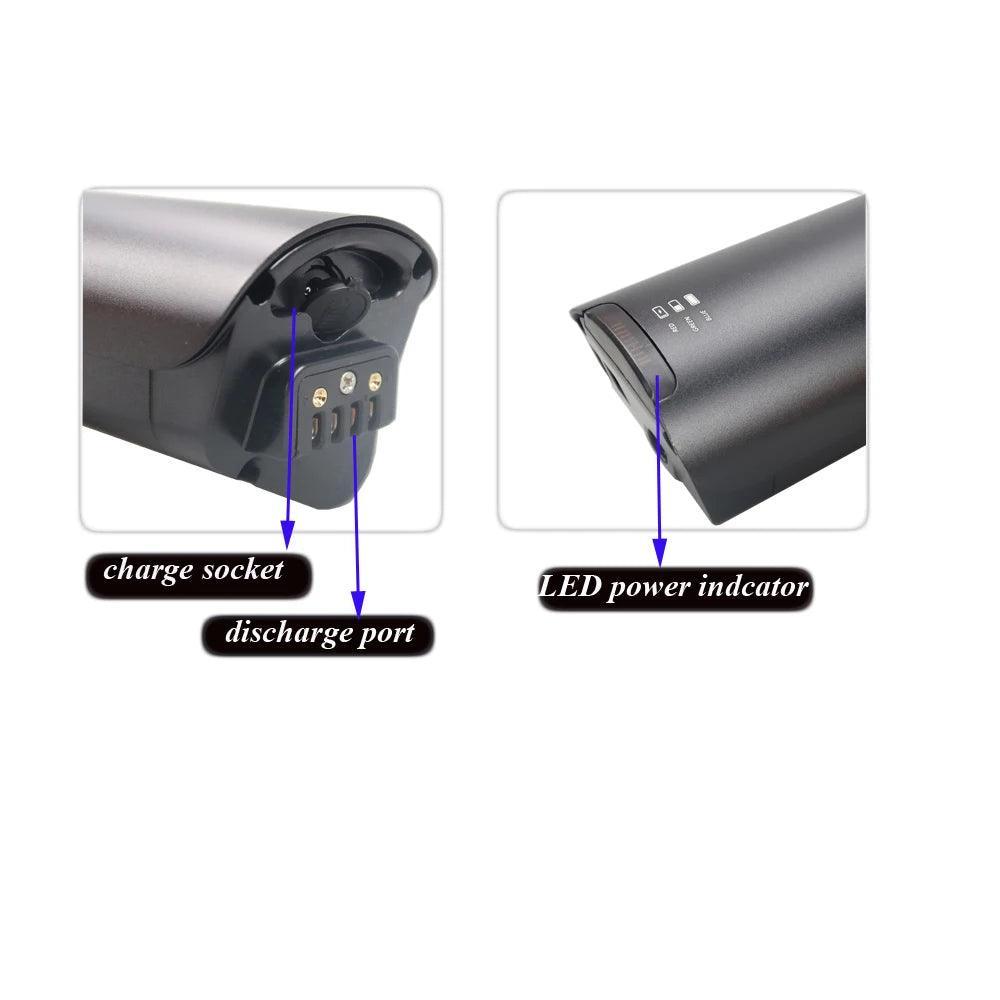 Replacement Macwheel Li-ion Ebike Battery Pack 36V 48V 10.4Ah 500W 750W Electric Bike GEN3 The Flex Stride Hybrid E-Bike - Franklyn & Page Emporium