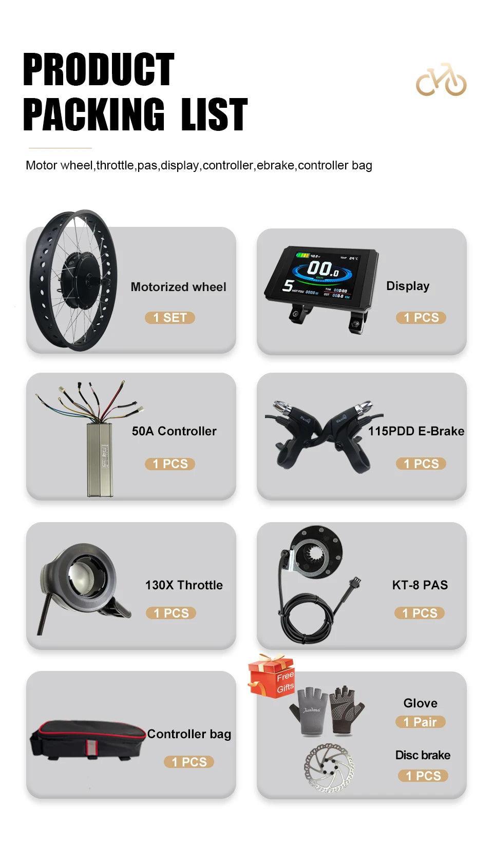 72V 3000W Electric Bike Conversion Kit Fat EBike 20" 26" x4.0 Motor - Franklyn & Page E-Bike Emporium