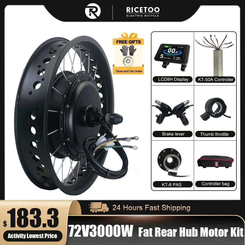 72V 3000W Electric Bike Conversion Kit Fat EBike 20" 26" x4.0 Motor - Franklyn & Page E-Bike Emporium
