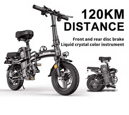 14" Folding Electric Bicycle 48V 400W 10Ah 16ah 24ah 25Ah Foldable EBike