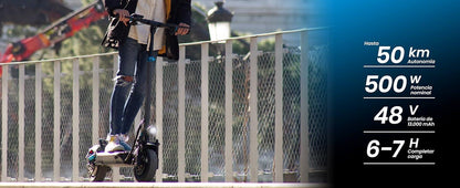 Y6S Adult Electric Scooter - 500W rated 800W Max 48V 18Ah Professional Electric Scooter for Work 10 Inch Tyre Shock Absorption - Franklyn & Page E-Bike Emporium