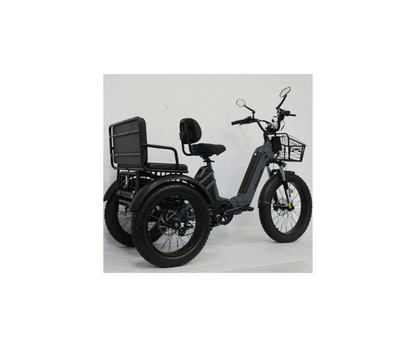 NEW*3 Wheel Electric Bike With Rear Passenger Seat Front 24 Inch Rear 20 Inch 4.0 Fat Tire Adult E-Tricycle