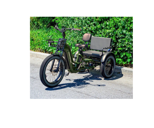 NEW*3 Wheel Electric Bike With Rear Passenger Seat Front 24 Inch Rear 20 Inch 4.0 Fat Tire Adult E-Tricycle