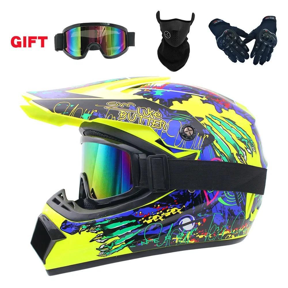 Motorcycle Helmet + 3 gifts - Off-road Motorbike Downhill AM DH Cross Capacete Motocross Casco helmets - Franklyn & Page Emporium