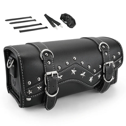 Waterproof Leather Motorcycle Handlebar Saddlebag for Harley Davidson Sportster HondaDual Sport Motorbike Tool Storage Front Box