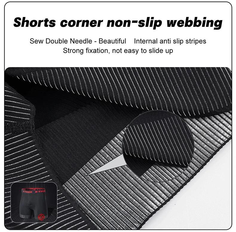 X-TIGER Men's Cycling Underwear Shorts 5D Padded Sports Riding Bike Bicycle MTB Liner Shorts with Anti-Slip Leg Grips
