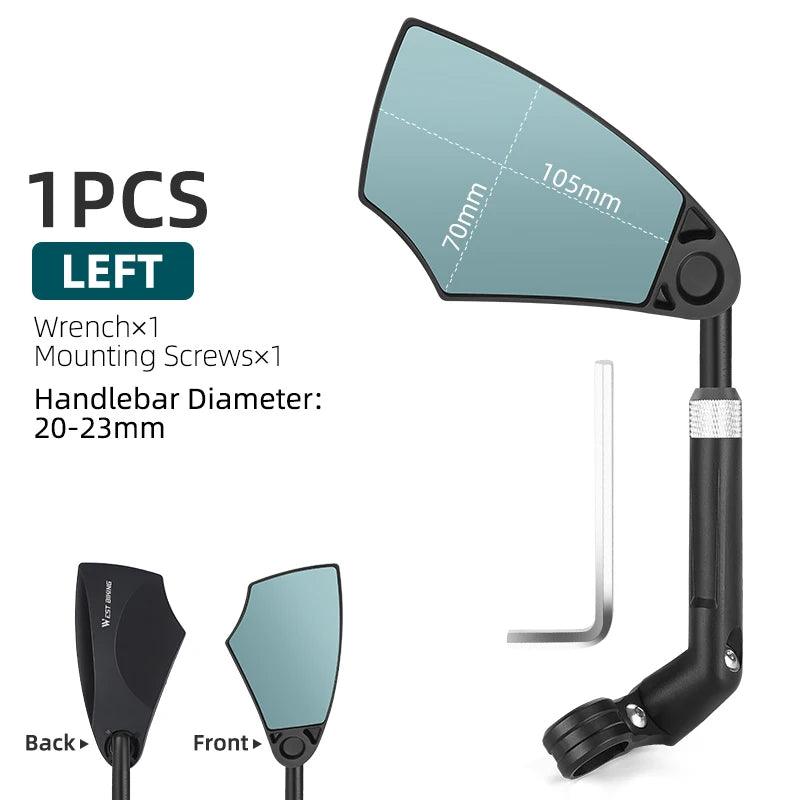 WEST BIKING Anti-Glare Bicycle Mirror Handlebar Rear View Wide Range Back Sight Reflect electric scooter Mirror bike accessories - Franklyn & Page Emporium
