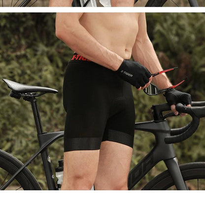 X-TIGER Men's Cycling Underwear Shorts 5D Padded Sports Riding Bike Bicycle MTB Liner Shorts with Anti-Slip Leg Grips