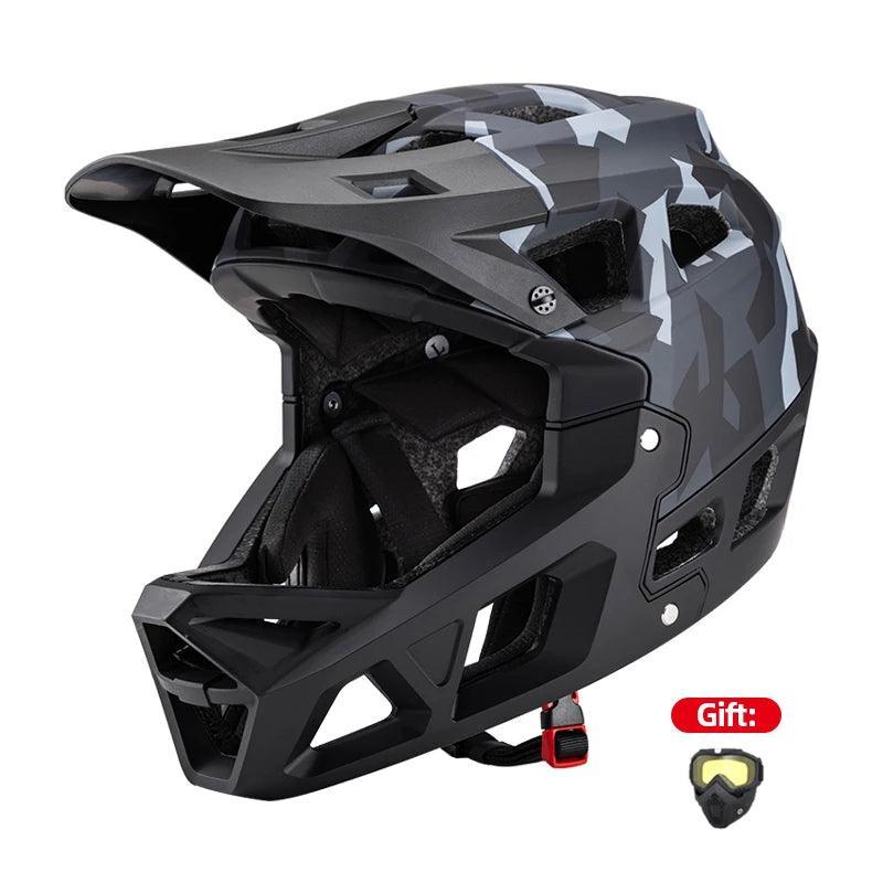 Helmets with Goggles Full Face Cycling XC / Off-road / Downhill Racing Bicycle Helmet Mtb Men's Motorcycle Sandbox Snowboarding