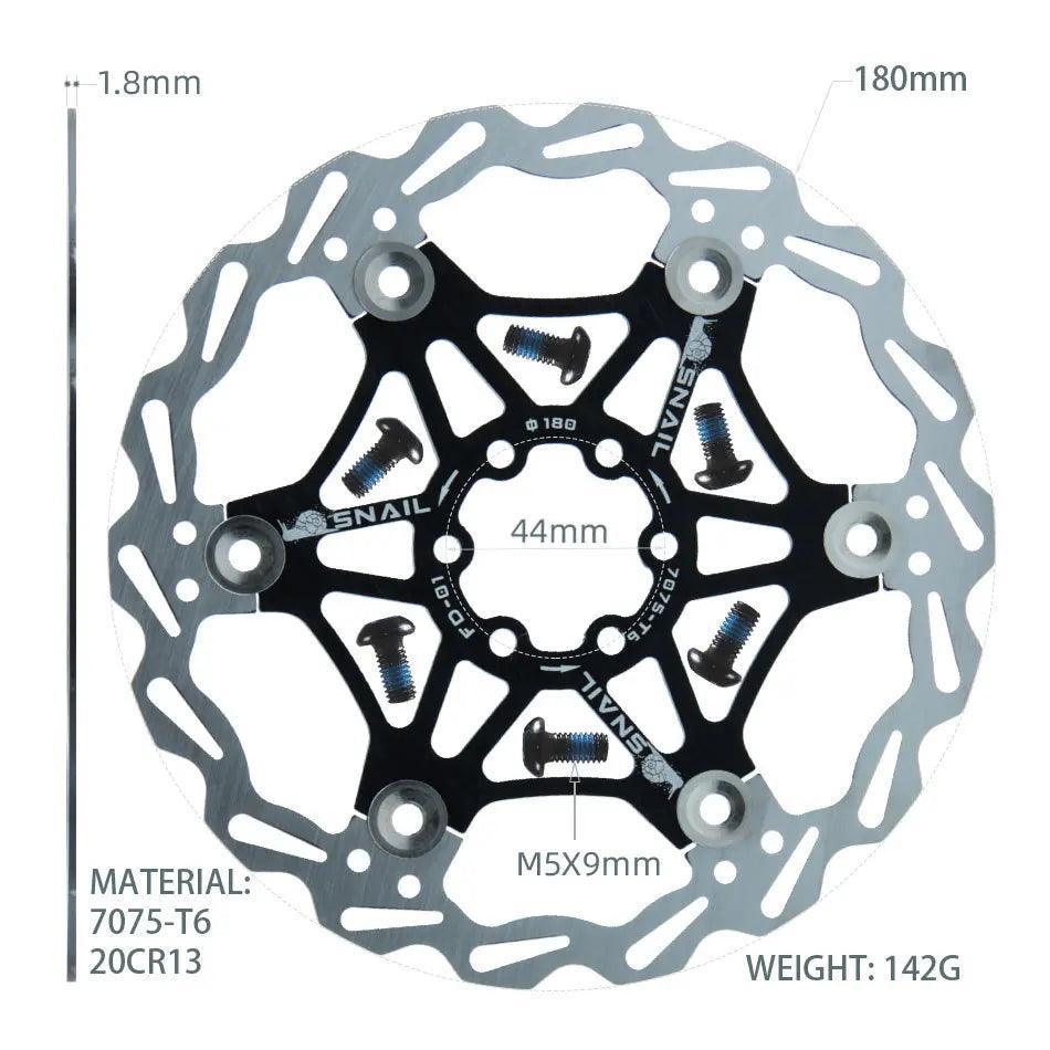 Snail Floating Disc Mountain Bike Cooling Floating Disc Ultra-light Six Pin Disc Brake Disc 160 180 203mm Accessories