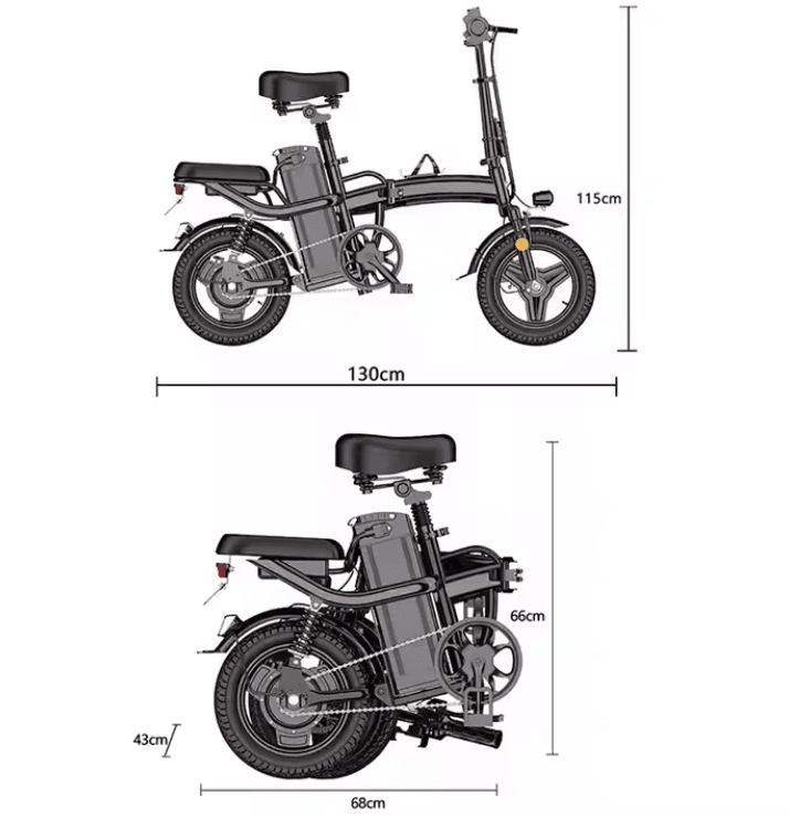 14" Folding Electric Bicycle 48V 400W 10Ah 16ah 24ah 25Ah Foldable EBike