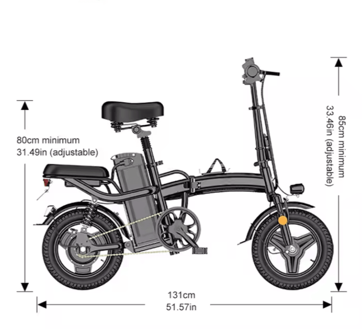 14" Folding Electric Bicycle 48V 400W 10Ah 16ah 24ah 25Ah Foldable EBike